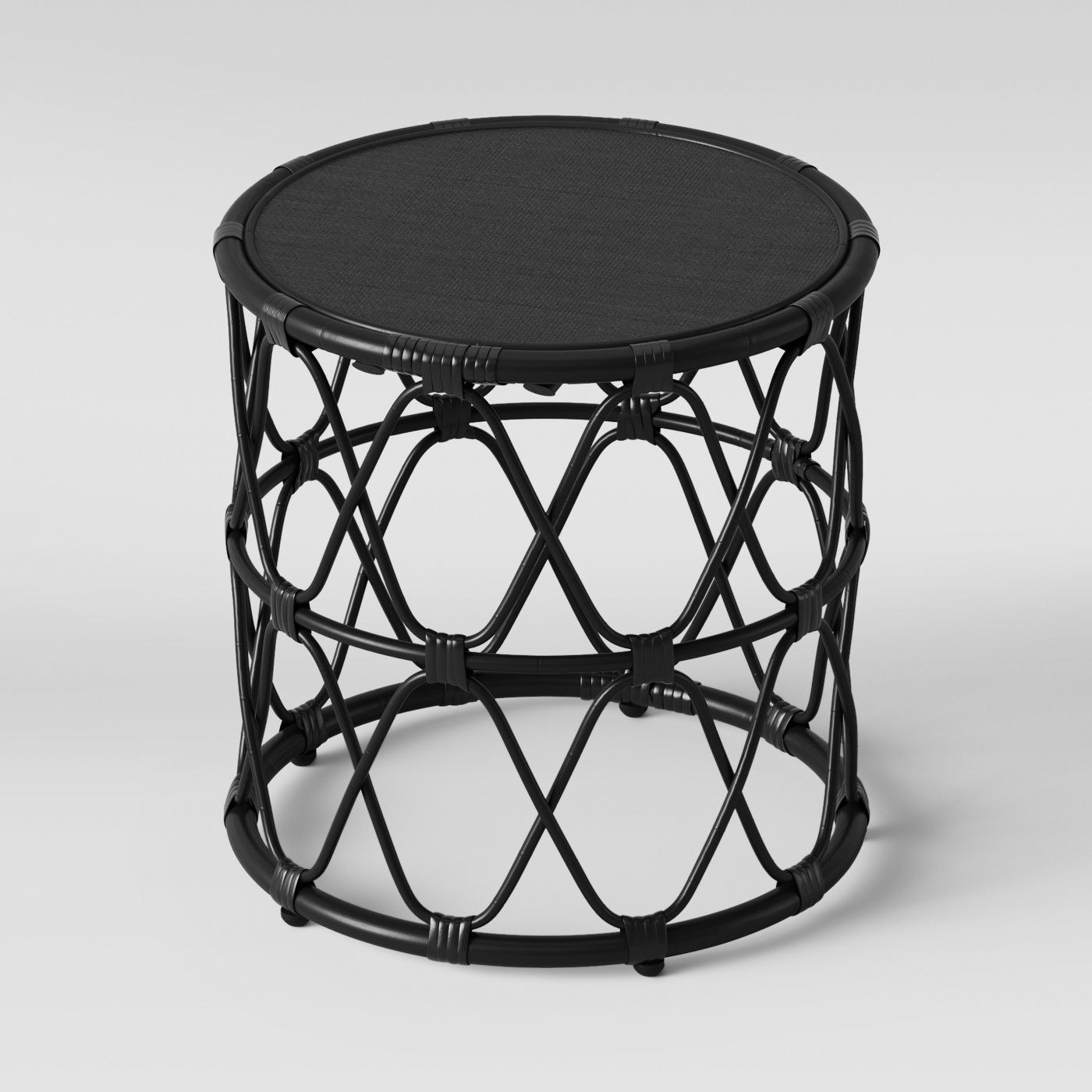 The woven rattan side table