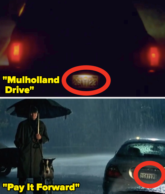 The California license plate &quot;2GAT123&quot; on a car in &quot;Mulholland Drive&quot; and &quot;Pay It Forward&quot;