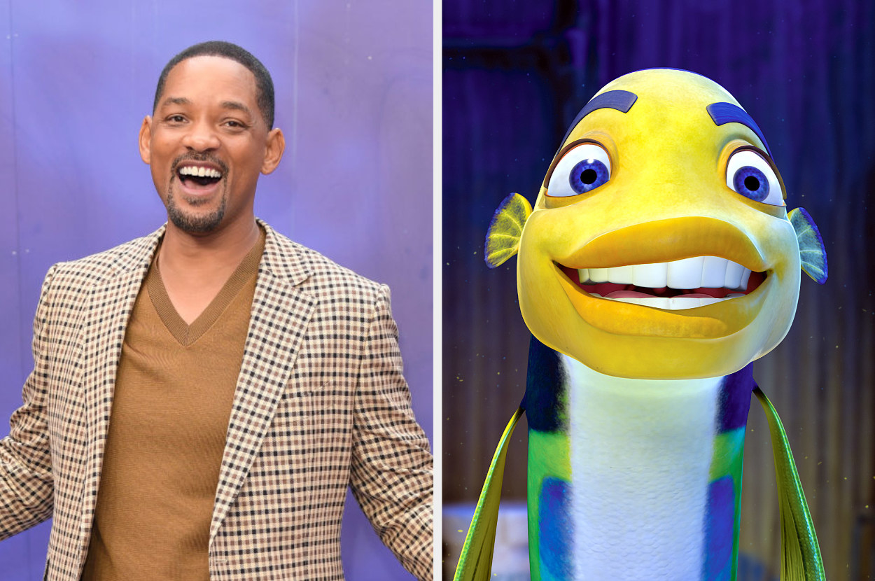 Will Smith alongside Oscar, the fish protagonist he voiced in Shark Tale