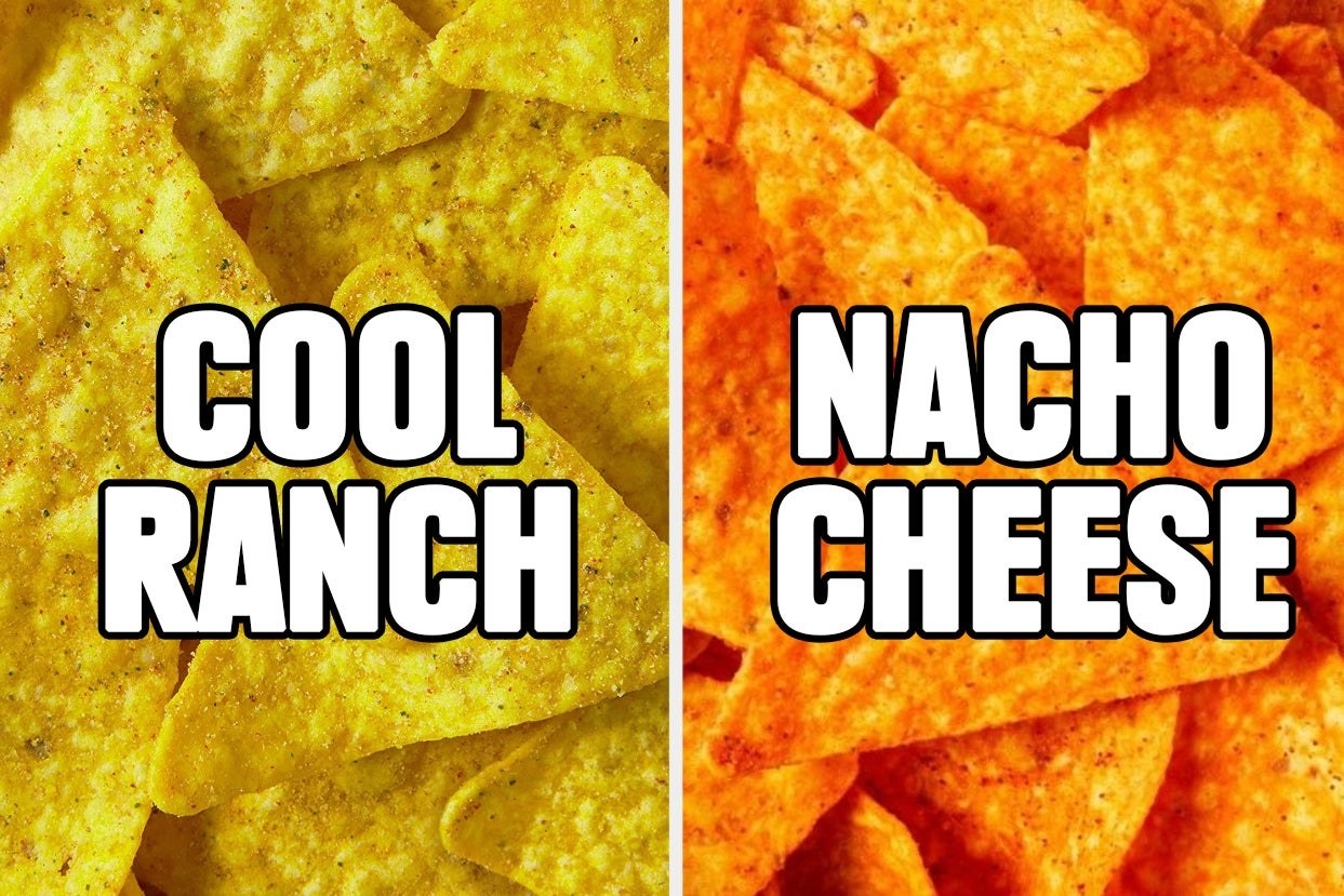 Cool Ranch doritos and Nacho Cheese doritos 