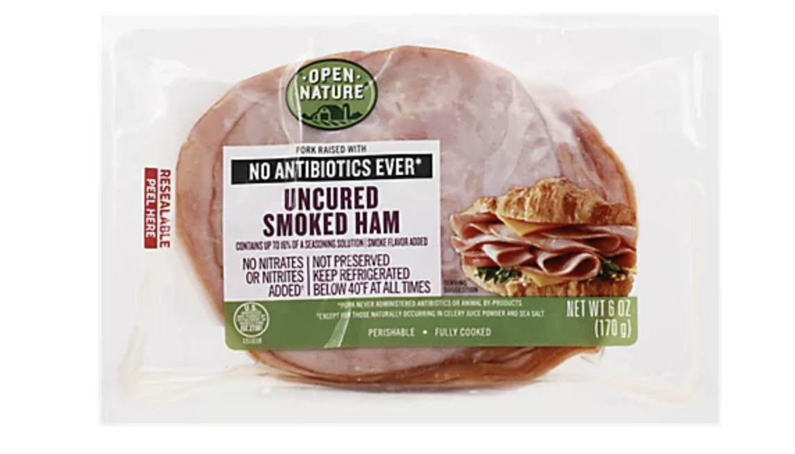 Package of smoked ham.
