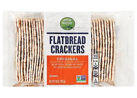 A tray of flatbed crackers