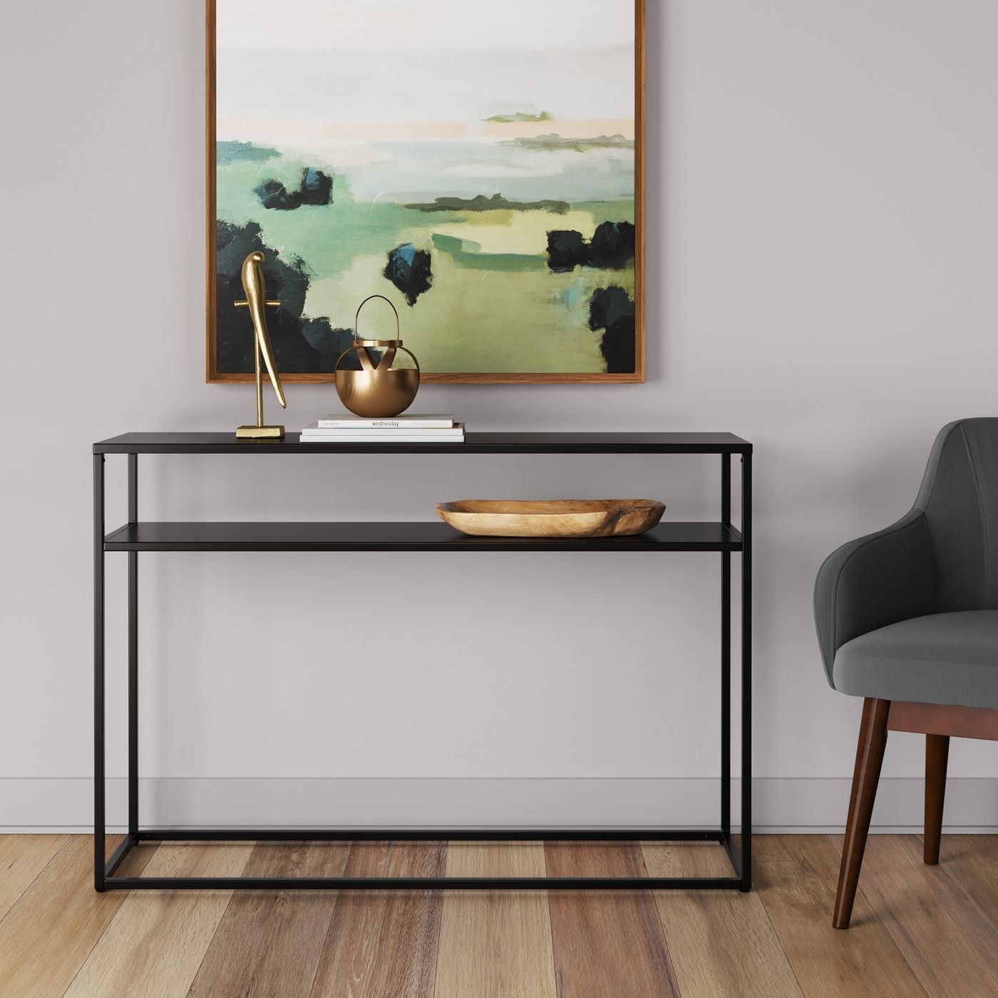 The black metal console table