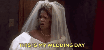 Nia Long wears a wedding dress; the caption reads &quot;this is my wedding day, I&#x27;m supposed to be happy&quot;