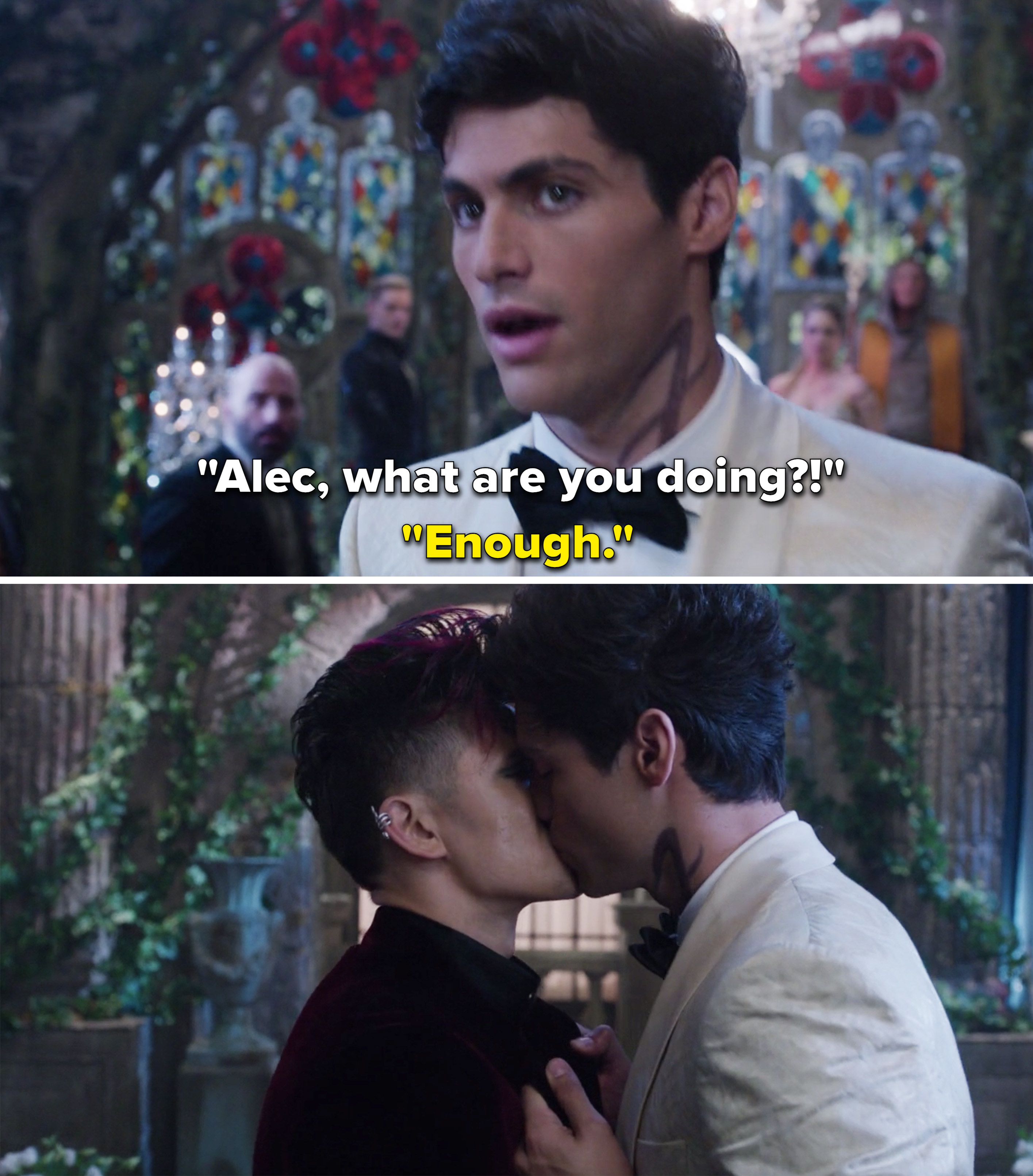 Alec telling his mom &quot;enough&quot; and then kissing Magnus