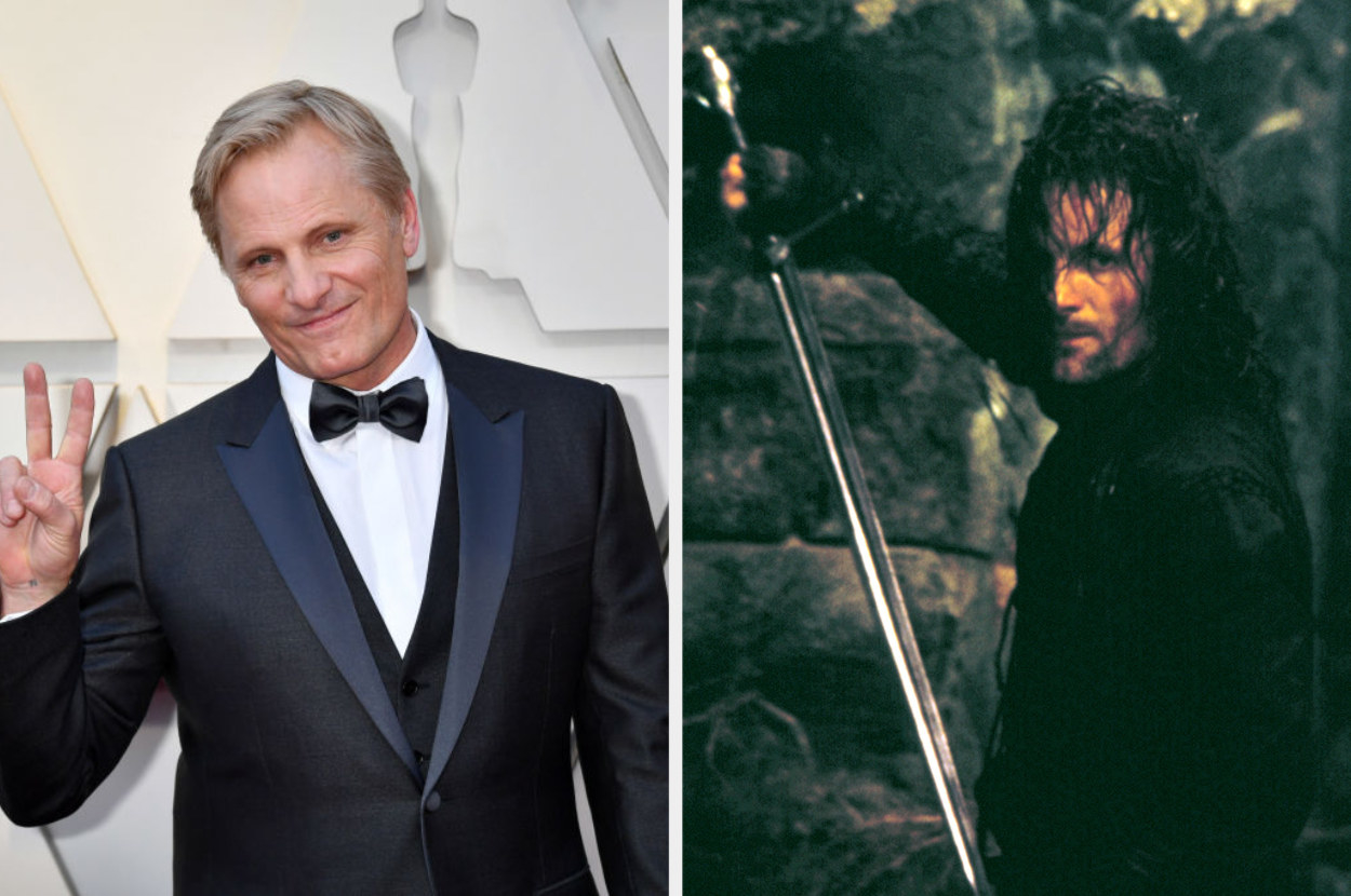Viggo Mortenson at the Oscars and as Aragorn