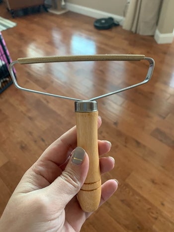 wood handle with metal scraper