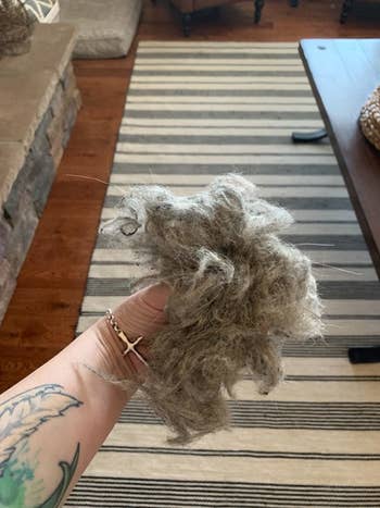 huge ball of lint from rug 