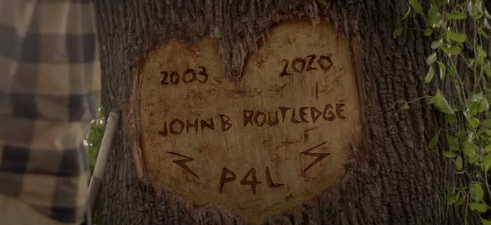 Tree with a memorial for John B