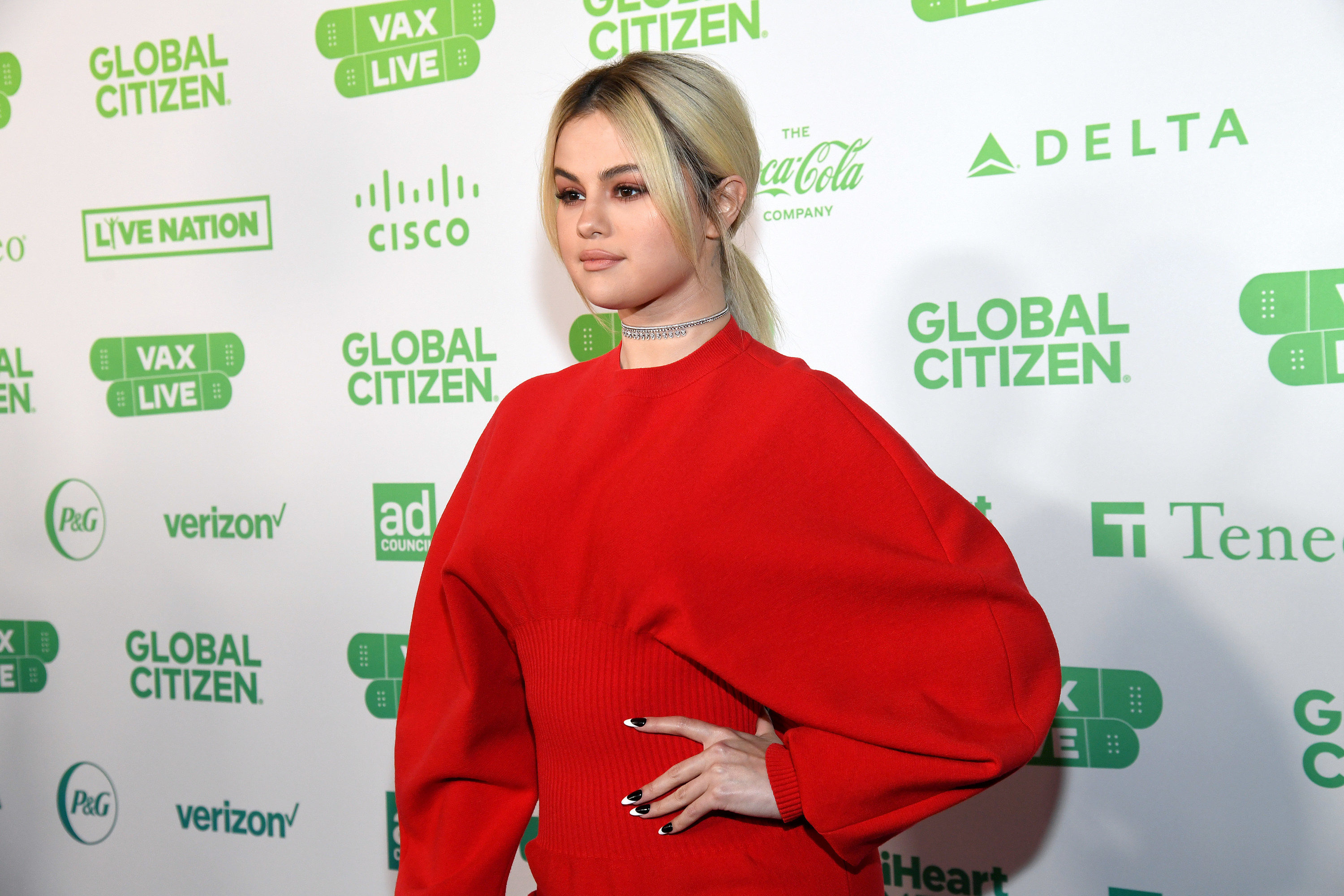 Selena Gomez attends the Global Citizen VAX LIVE: The Concert To Reunite The World at SoFi Stadium in Inglewood, California