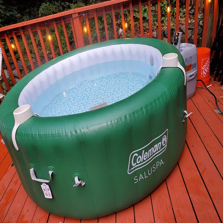 The hot tub on a patio