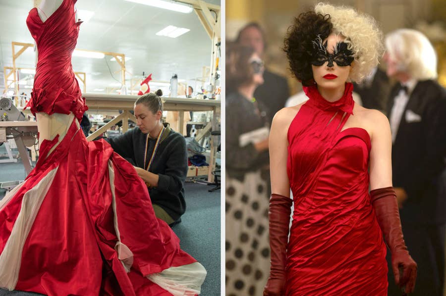 cruella red dress scene Cruella' designer Jenny Beavan breaks down Emma Stone's five most dramatic looks | Features