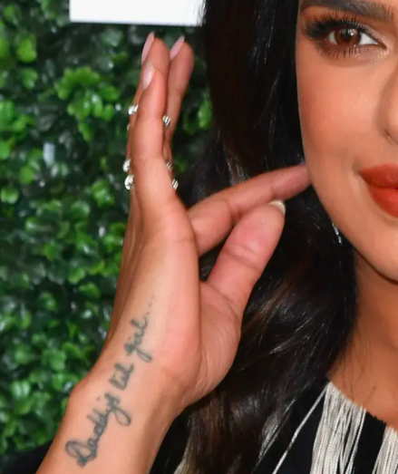 Priyanka with a &quot;Daddy&#x27;s little girl&quot; tattoo