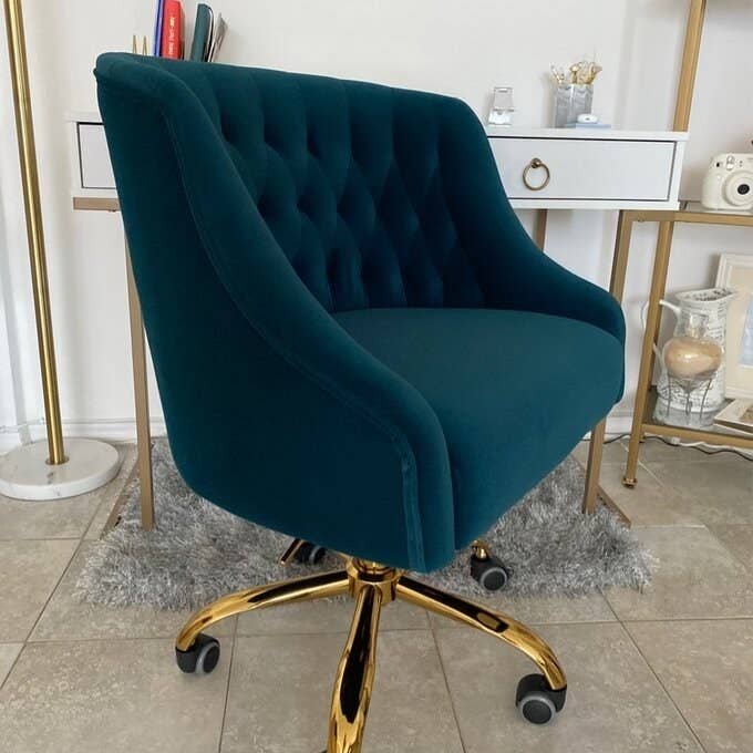 The chair in a fabulous deep emerald.