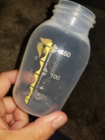Reviewer's photo showing a clean milk bottle after it was washed 