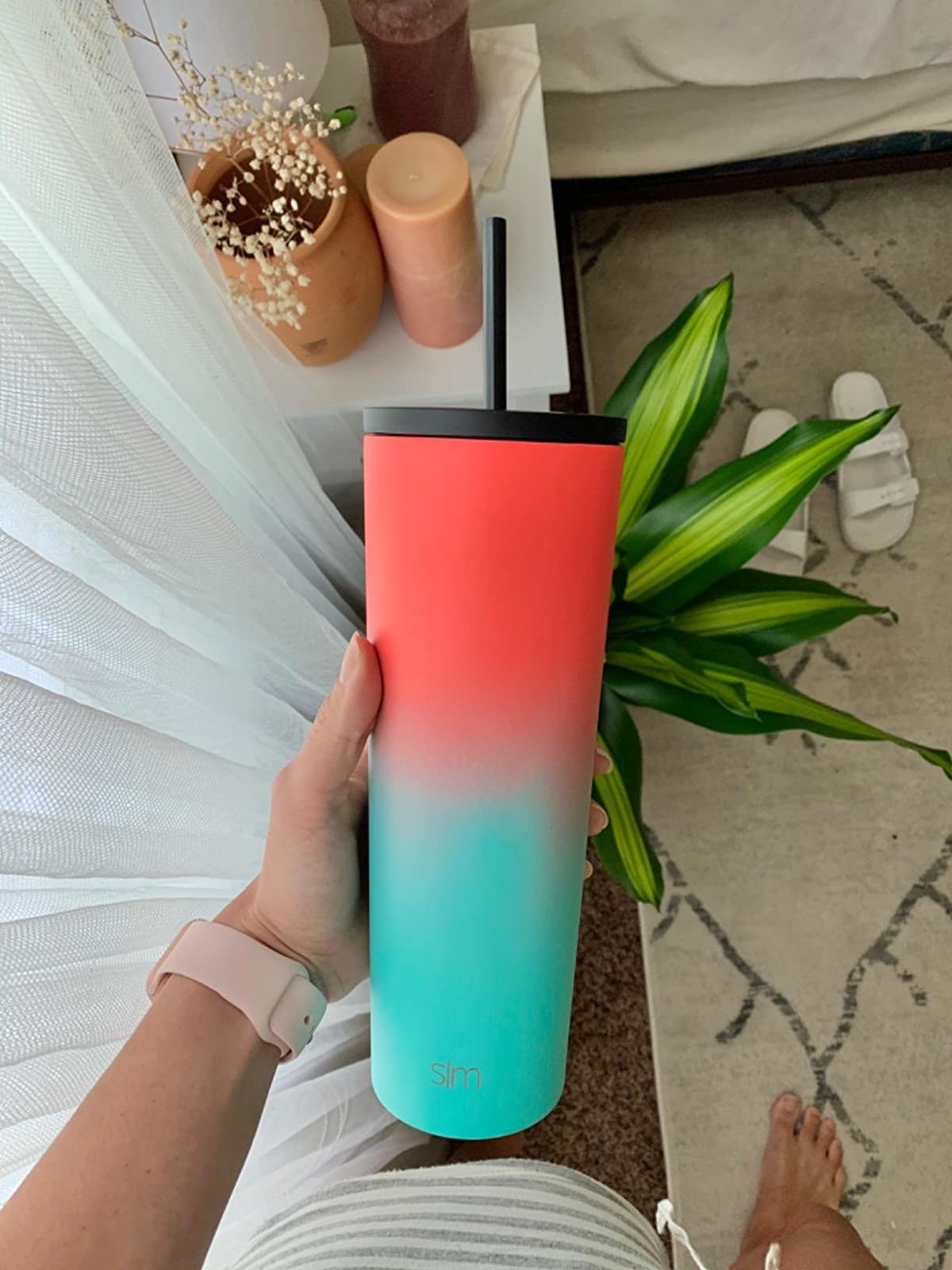 the blue and orange ombre tumbler