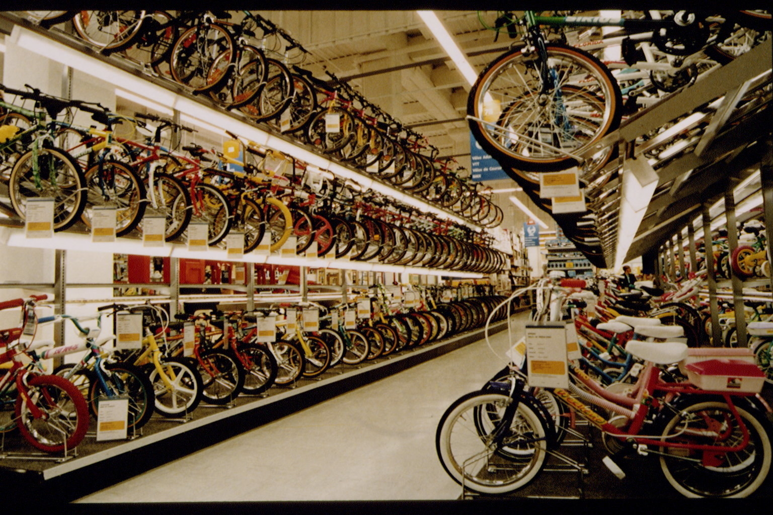 Photo of the bike aisle at Toys R Us in the early 90s