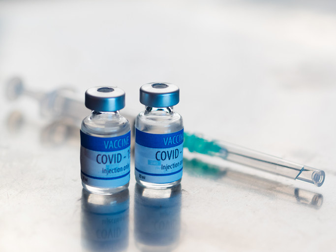 Vials of vaccine for COVID-19 to be administered by injection