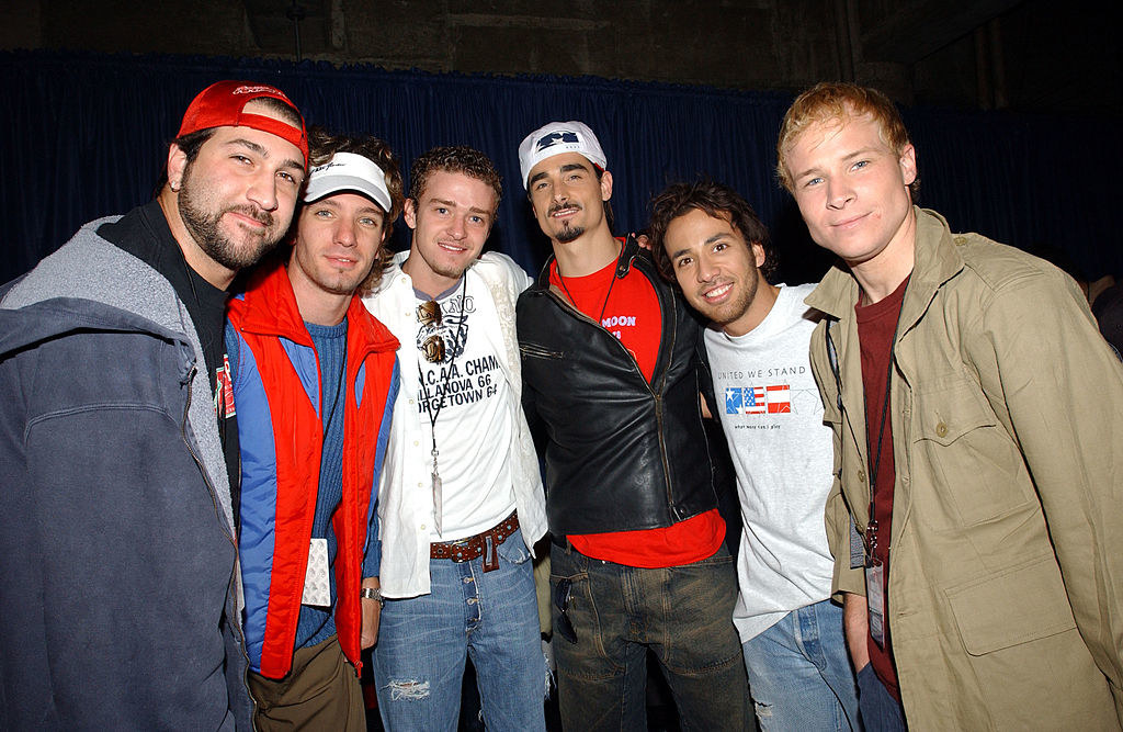 NSYNC and Backstreet Boys during United We Stand Concert