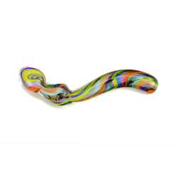 Rainbow-colored abstract dildo