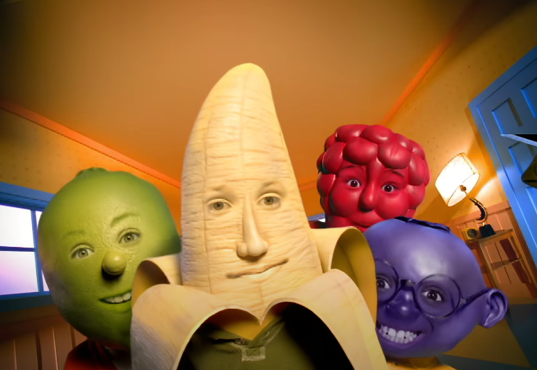 The fruit head kids from the Gushers commercial 