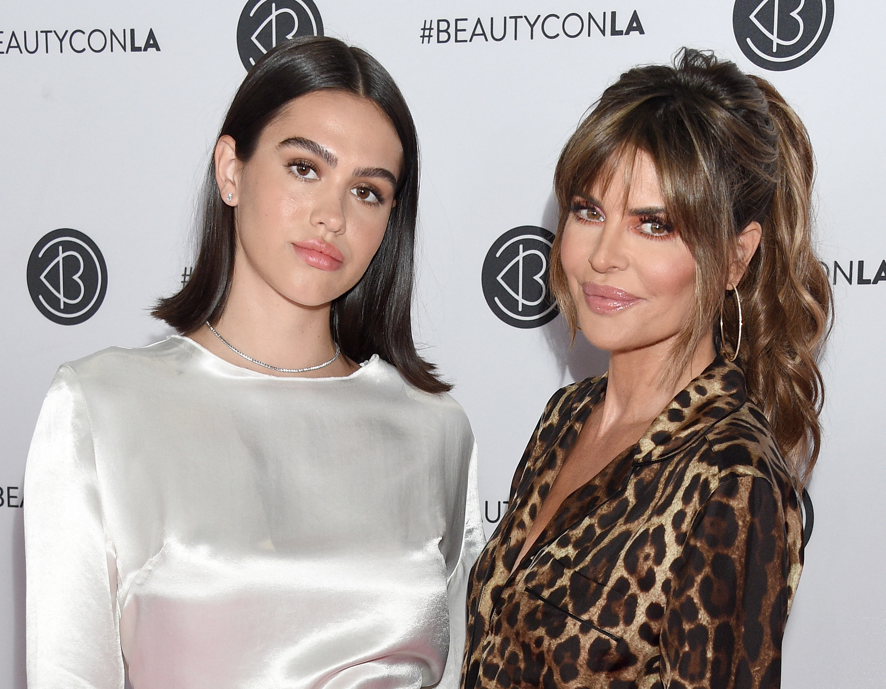 Amelia Gray Hamlin and Lisa Rinna attend Beautycon Los Angeles 2019 Pink Carpet at Los Angeles Convention Center on August 10, 2019 in Los Angeles, California