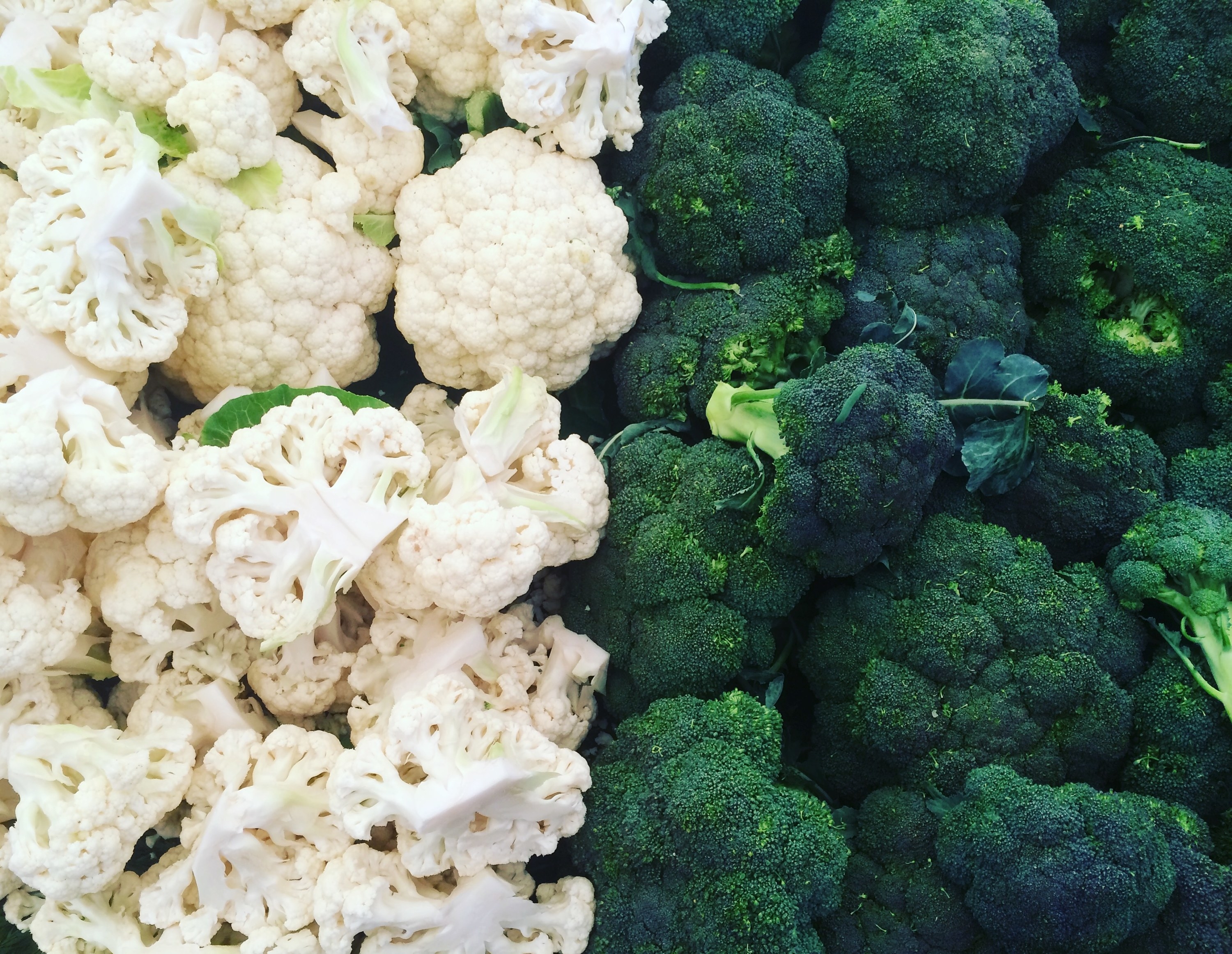 Cauliflower and broccoli