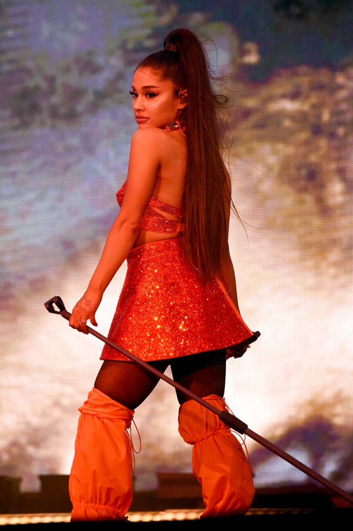 Ariana Grande performs at Coachella Stage during the 2019 Coachella Valley Music And Arts Festival on April 21, 2019, in Indio, California
