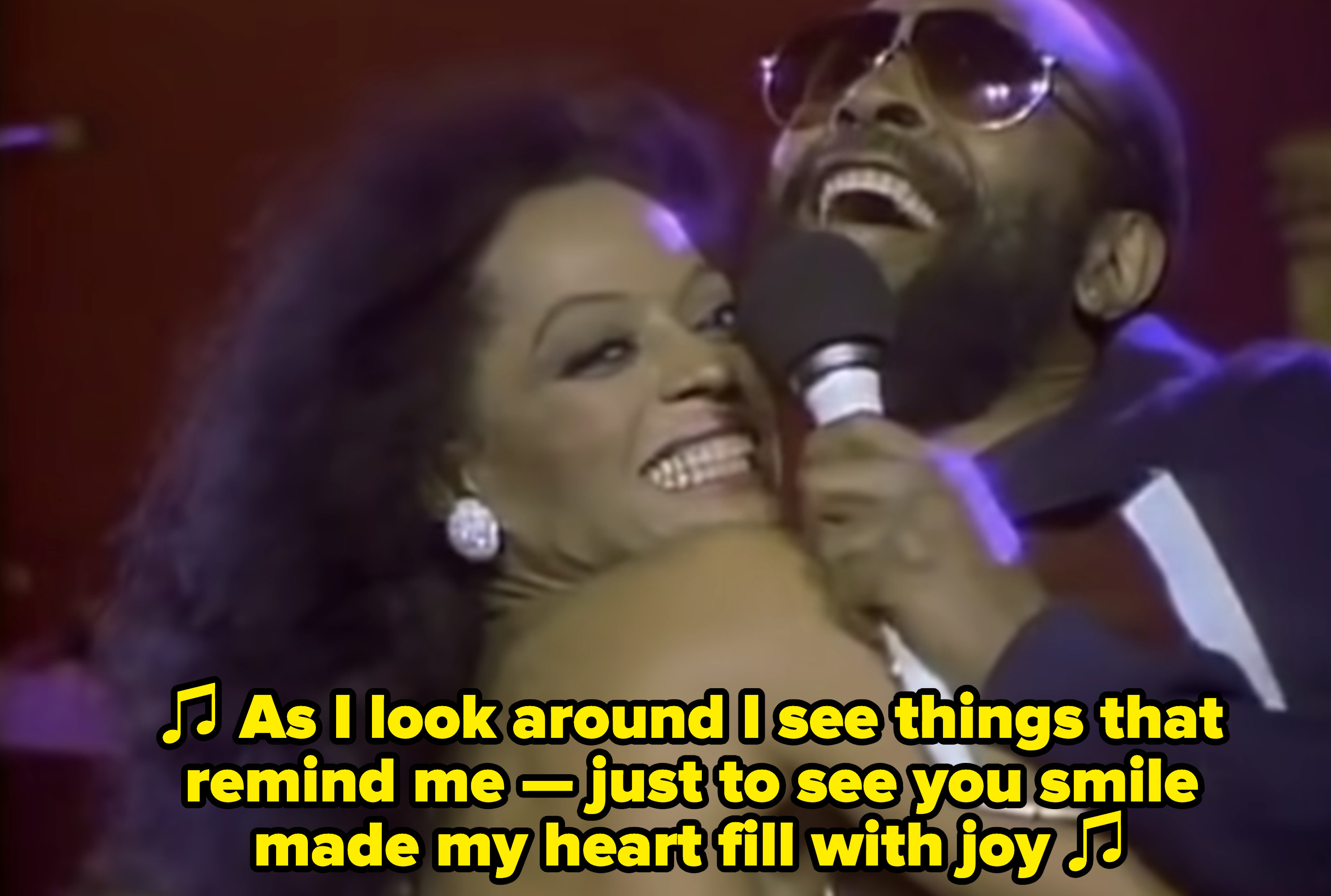 Diana Ross and Marvin Gaye performing together in concert in the early &#x27;80s