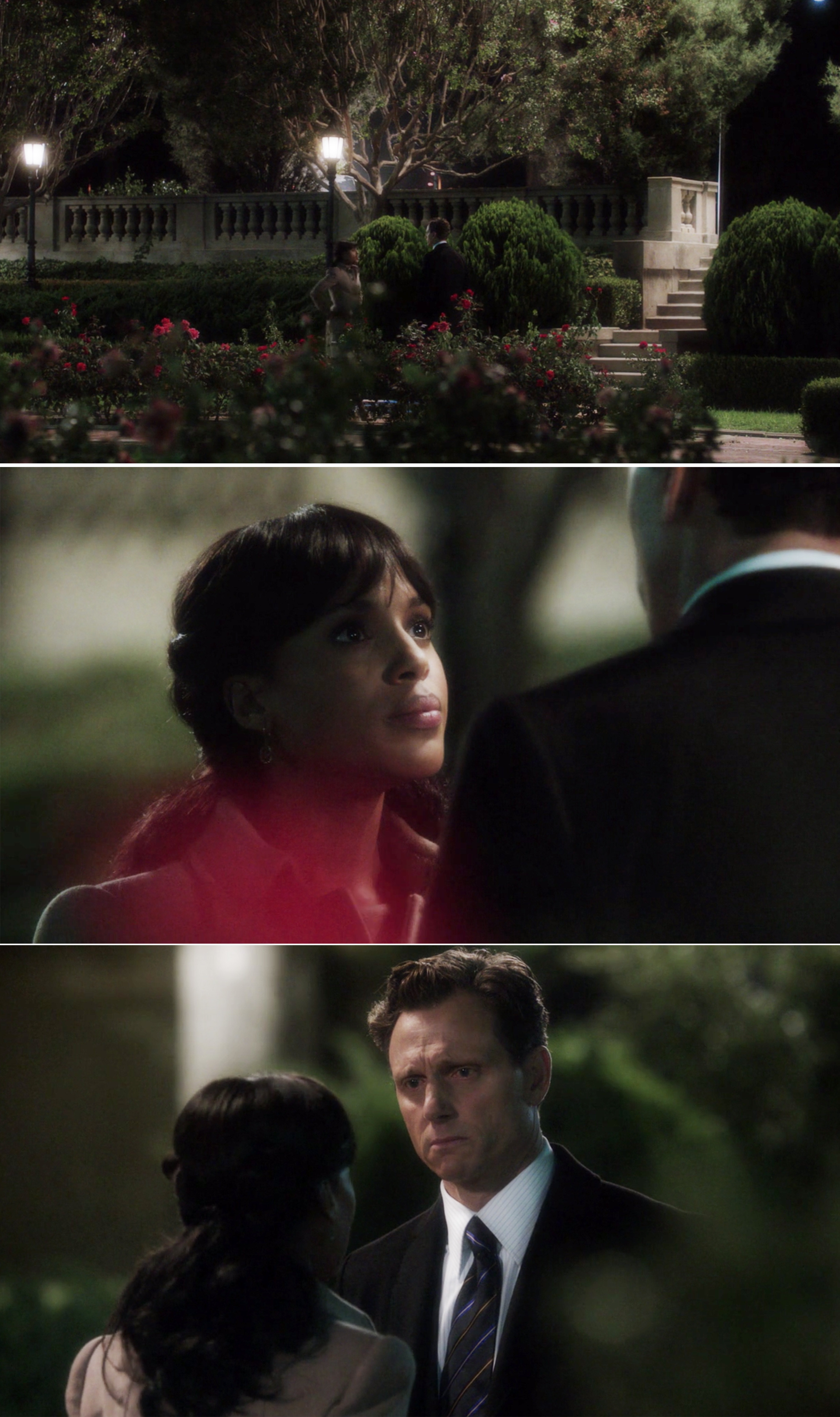 Olivia and Fitz talking in the Rose Garden