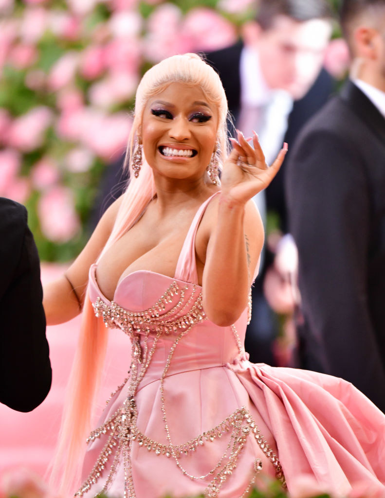 Minaj at the MET Gala in a puffy pink gown