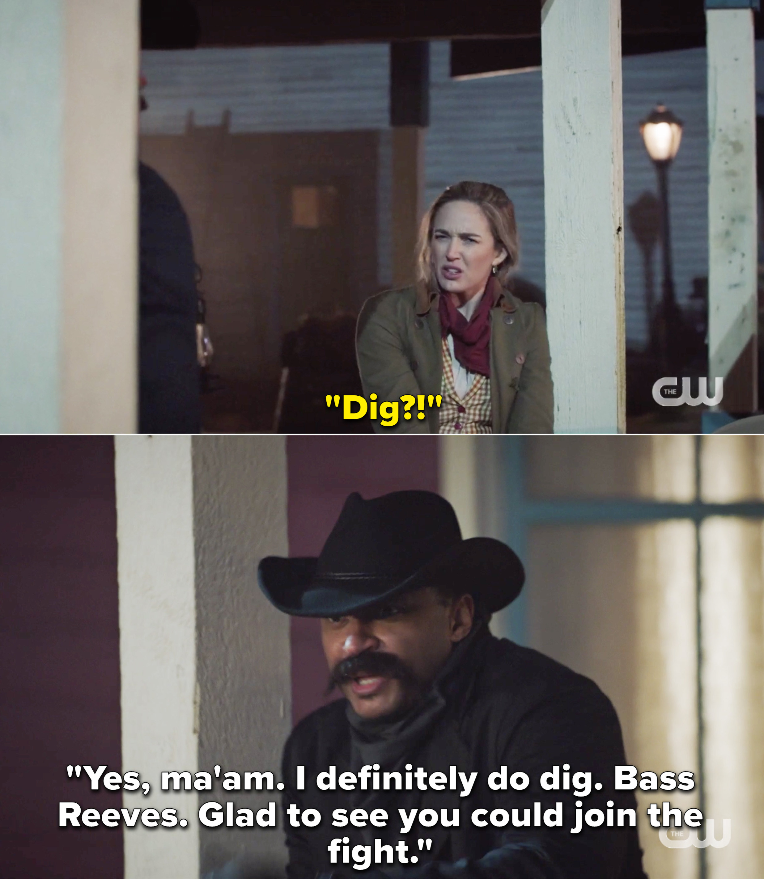 Sara saying, &quot;Dig?&quot; and Bass Reeves responding, &quot;Yes, ma&#x27;am. I definitely do dig&quot;