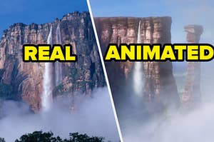 real waterfall and animated