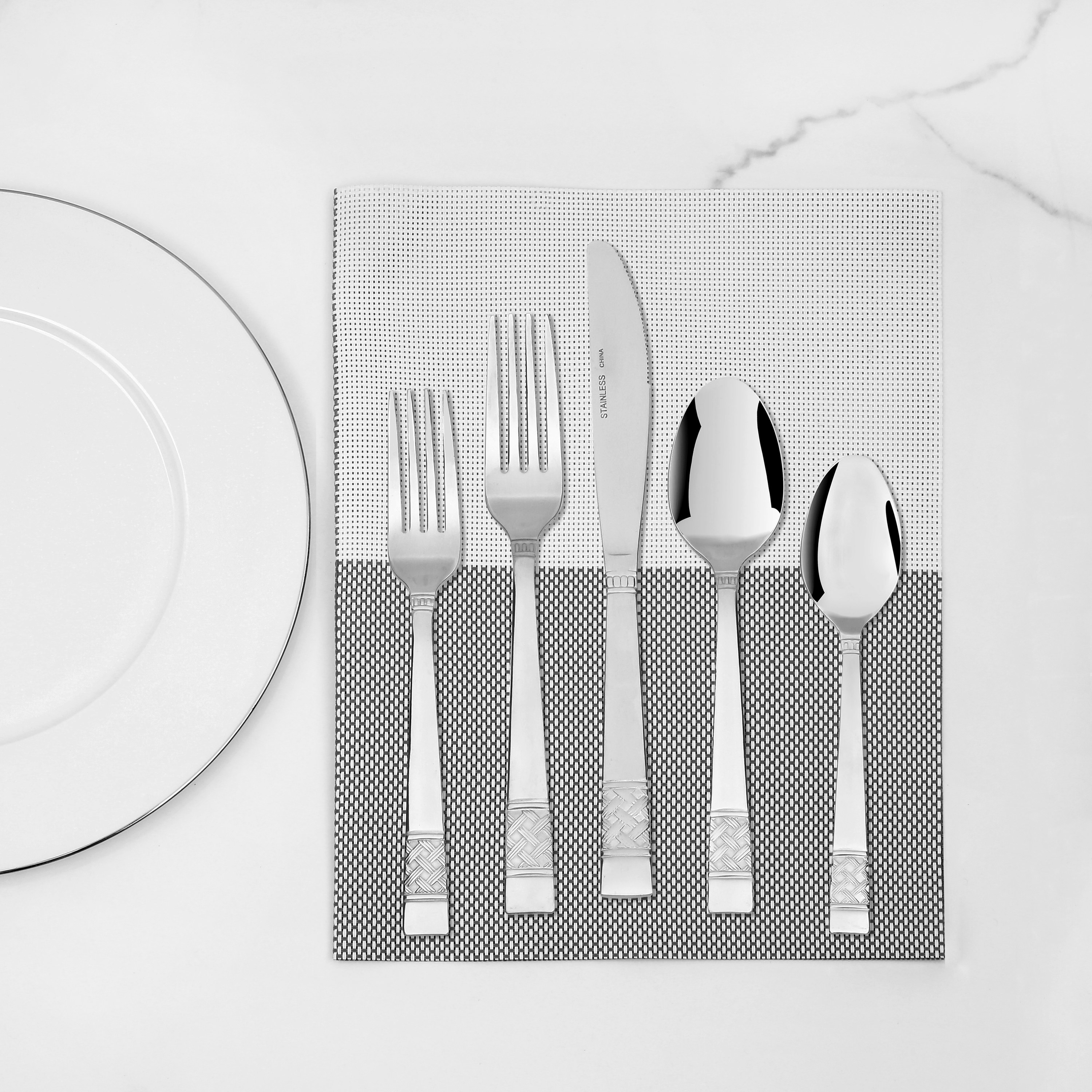 The Pierremont polished stainless steel tableware flatware set