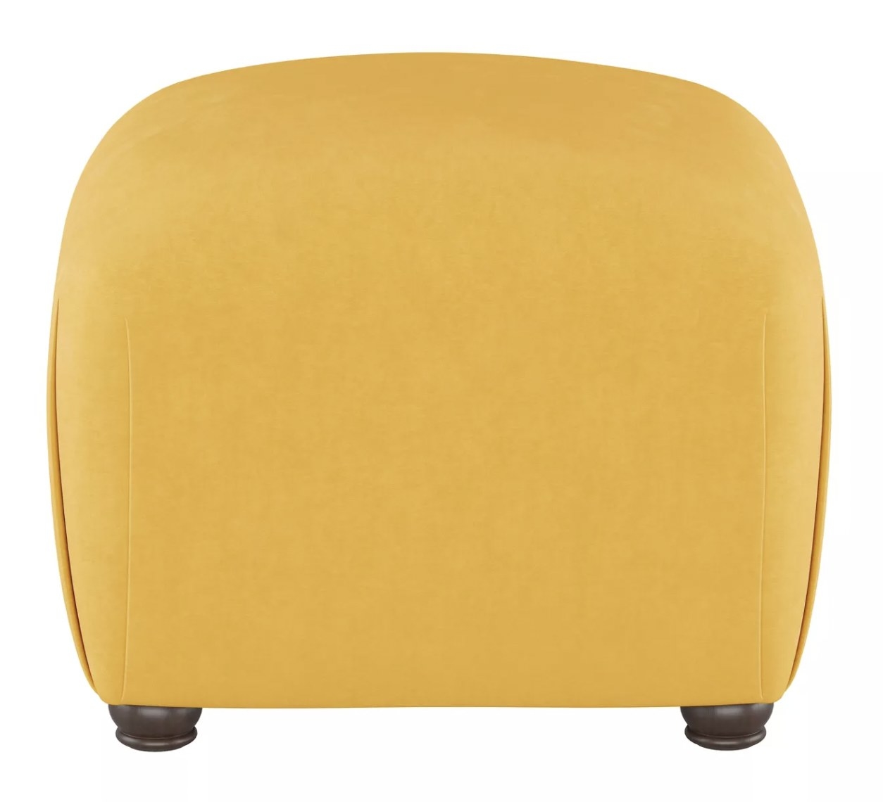 a yellow curved ottoman