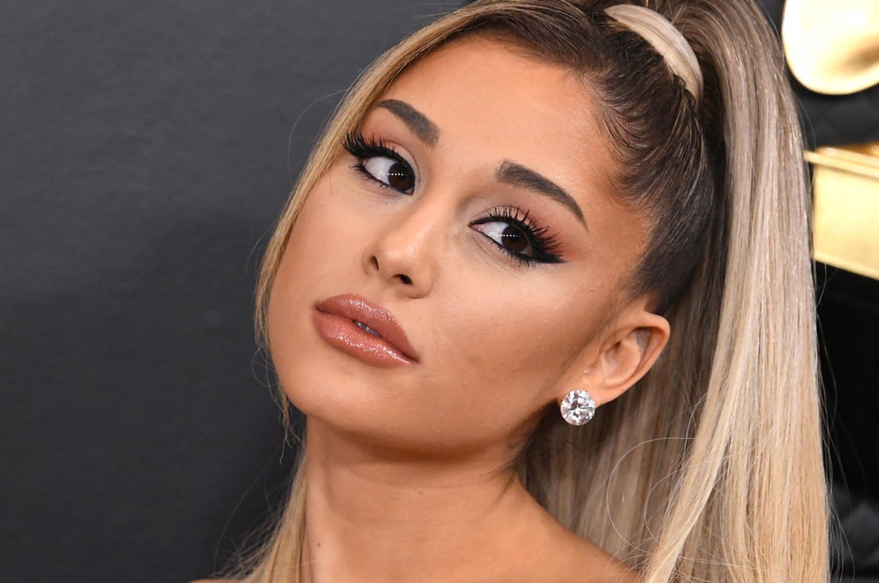 Ariana Grande is photographed at the Grammy Awards in 2020