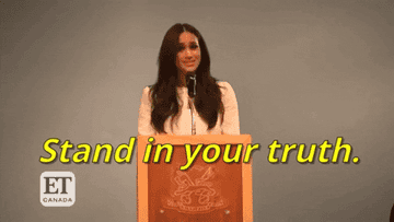 Meghan says &quot;Stand in your truth&quot; during a speech