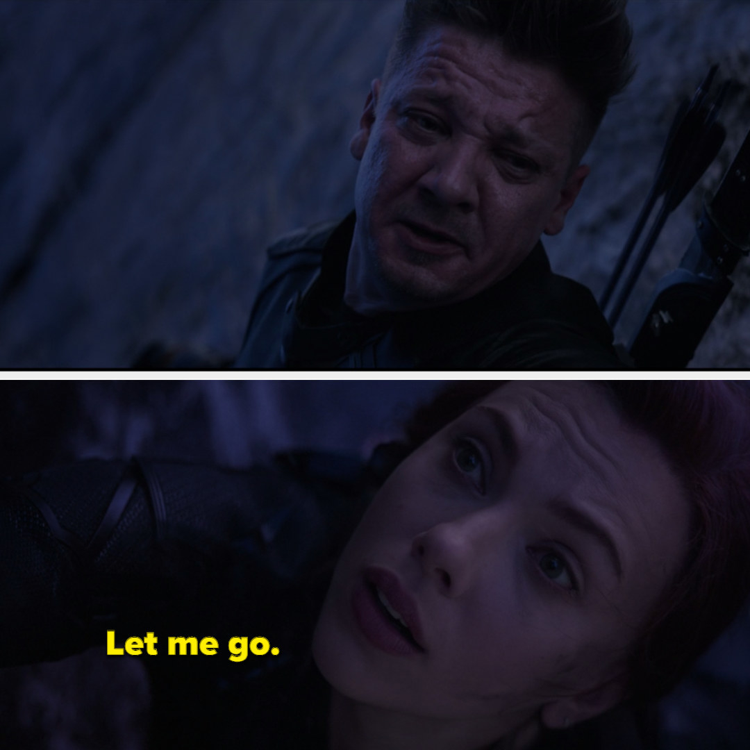 Natasha says to Clint &quot;Let me go&quot;