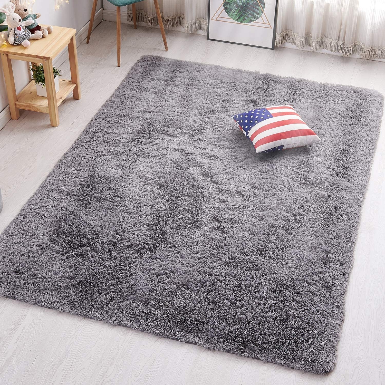 The shaggy rug in a living room