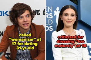 Harry Styles was called a womanizer, and Millie Bobby Brown was criticized for dressing "too maturely"