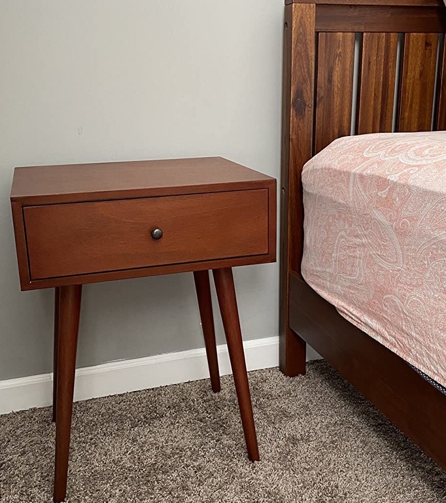 The nightstand in brown