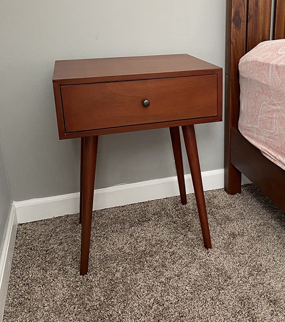 The nightstand in brown
