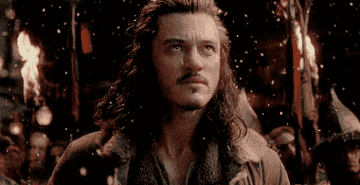 Luke Evans from The Hobbit looking ominously.