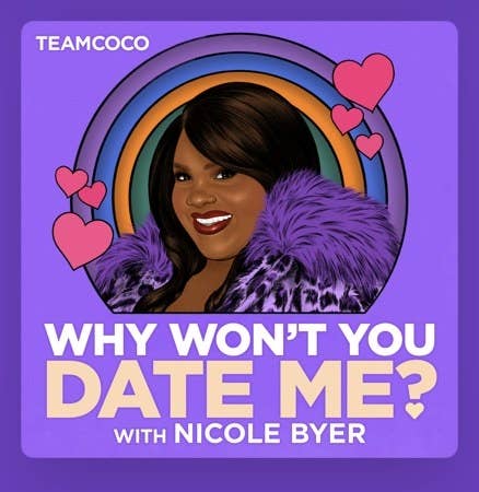 cover for podcast with nicole byer as an animated character