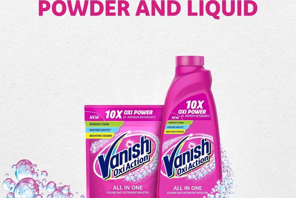 A bottle of Vanish detergent and stain-remover.