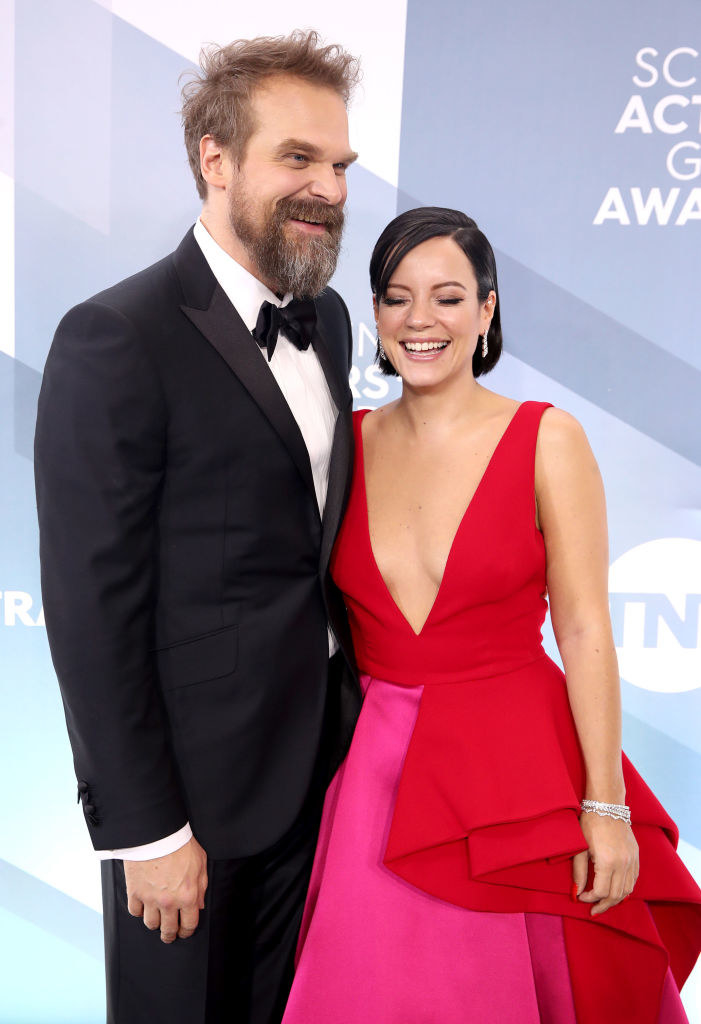 (L-R) David Harbour and Lily Allen attend the 26th Annual Screen Actors Guild Awards