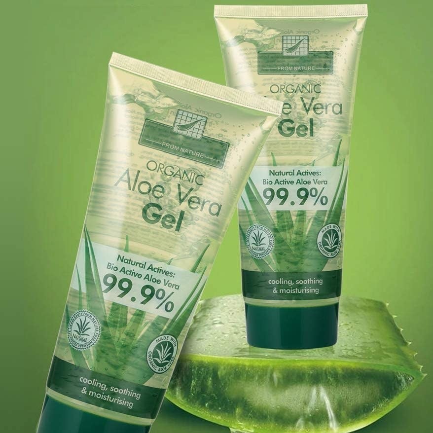 two tubes of organic aloe vera gel