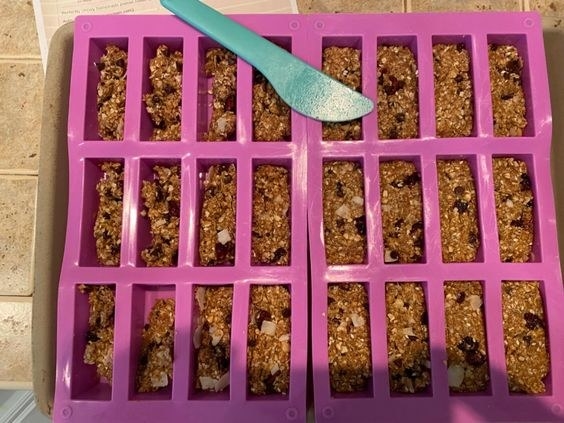 Reviewer&#x27;s picture of the granola bar mold