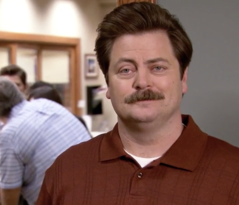 Smiling Ron Swanson