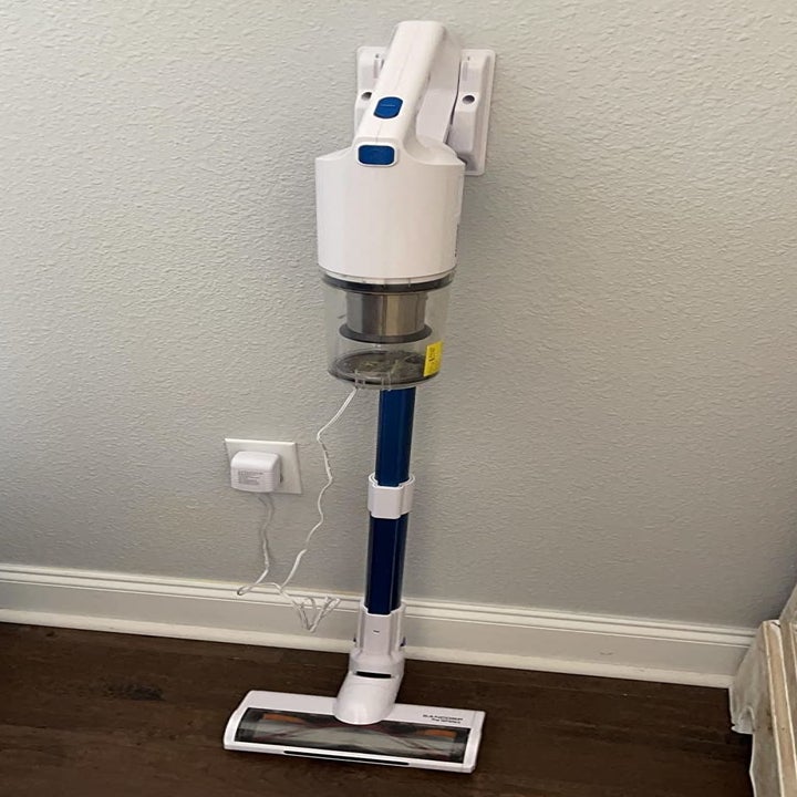 a reviewer photo of the vacuum charging 